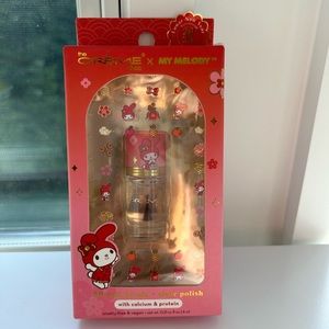 NIB my melody x the crème shop chinese new year nail decals and clear polish